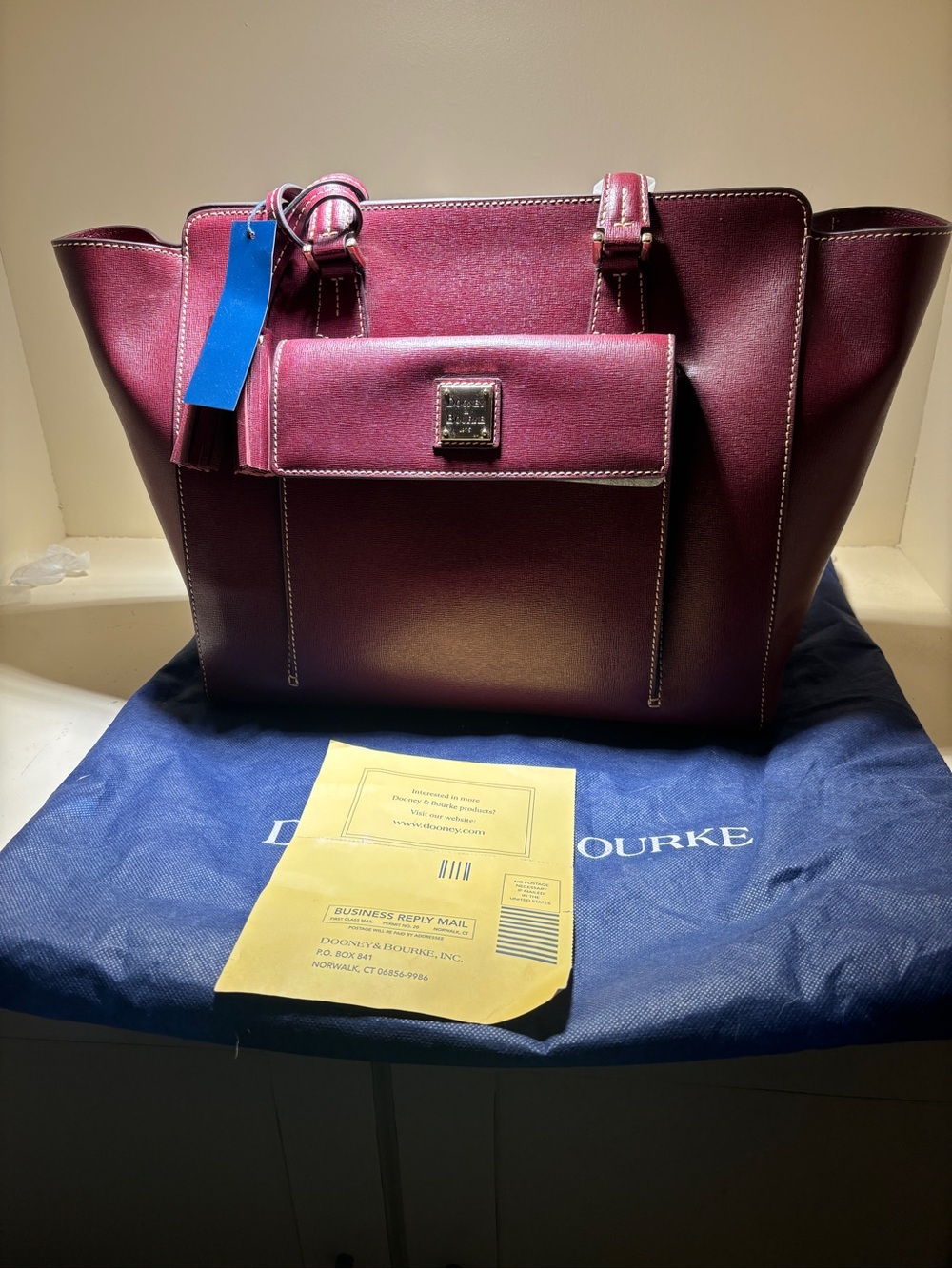Dooney & Bourke East West Shopper Wine NEW